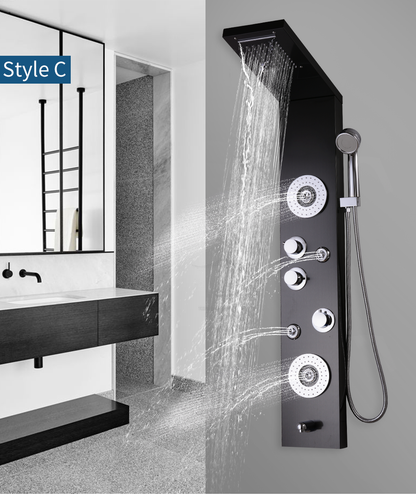RainWall Shower Set - Stainless Steel Wall Shower Panel Thermostatic Rain Shower | Ymonde