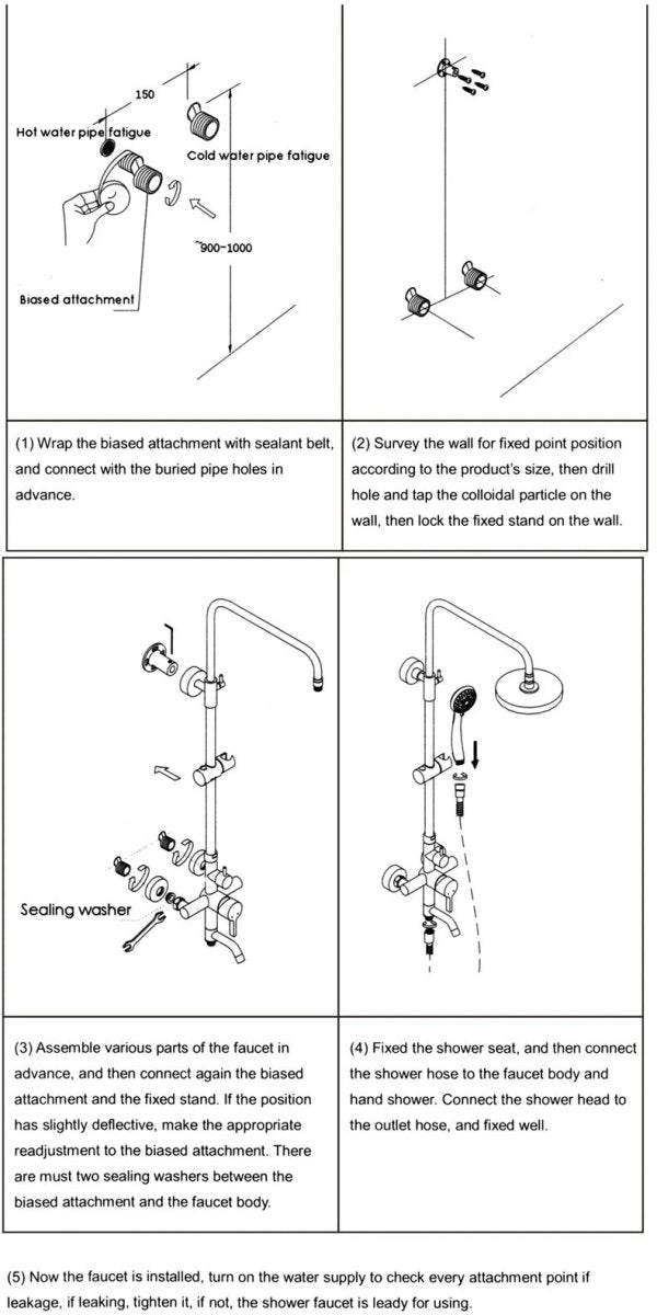 Rain shower Brass Shower tap – Thermostatic with hand shower