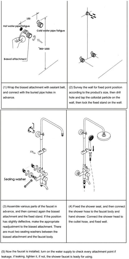 Rain shower Brass Shower tap – Thermostatic with hand shower