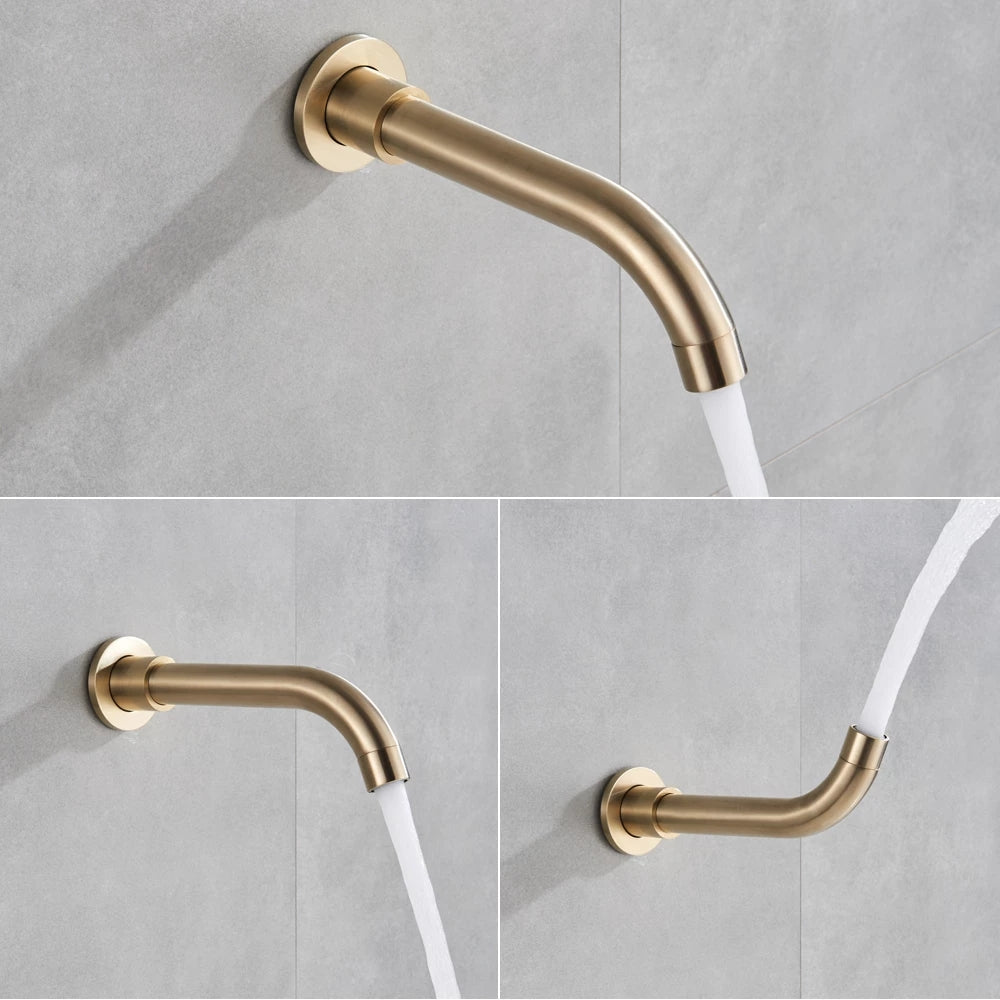 Built-in Rain Shower Set With Hand Shower - Brass Shower Faucet Brushed Gold