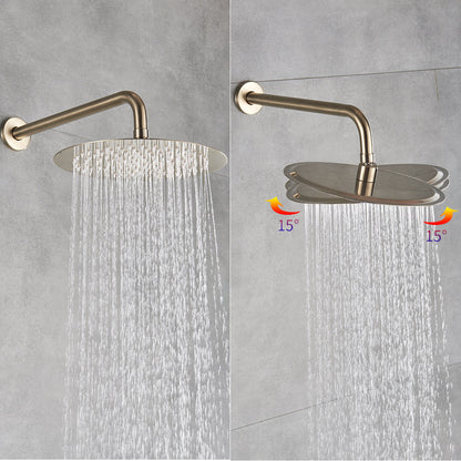 Built-in Rain Shower Set With Hand Shower - Brass Shower Faucet Brushed Gold