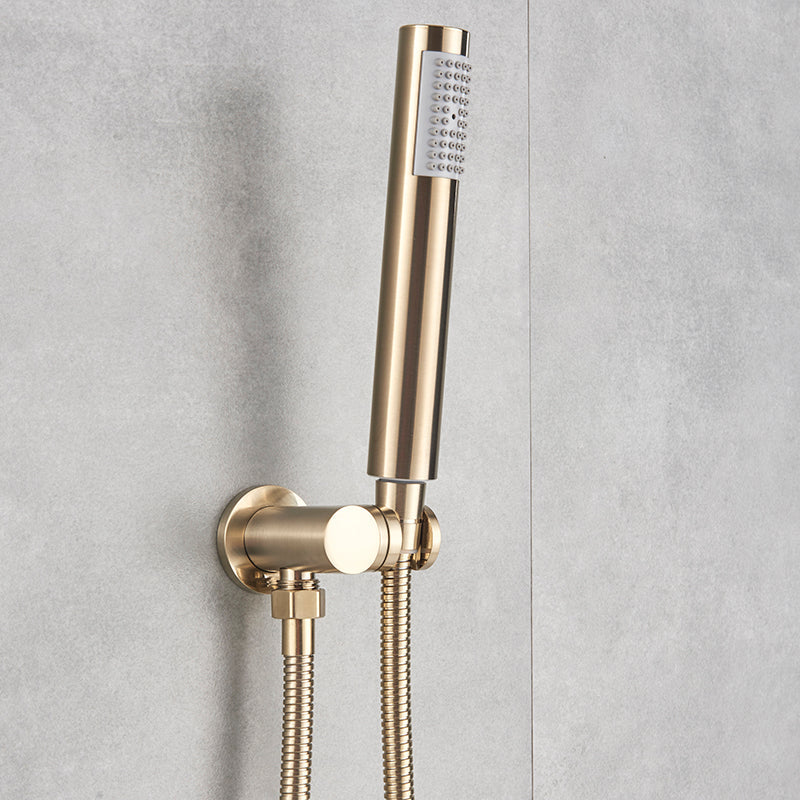Built-in Rain Shower Set With Hand Shower - Brass Shower Faucet Brushed Gold
