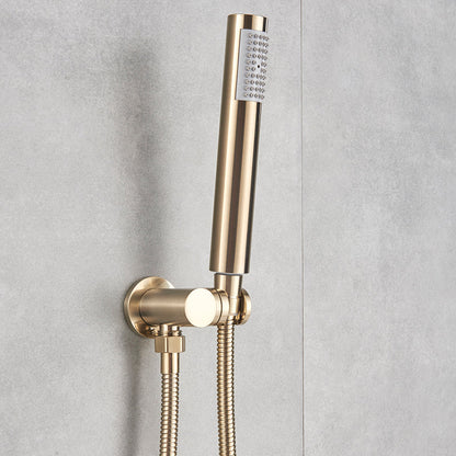 Built-in Rain Shower Set With Hand Shower - Brass Shower Faucet Brushed Gold