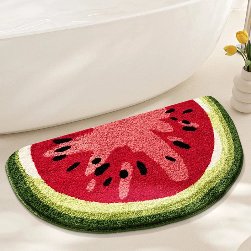 Playful Fruit Bath Mat Half Moon Shape – Soft & Non-Slip | Ymonde