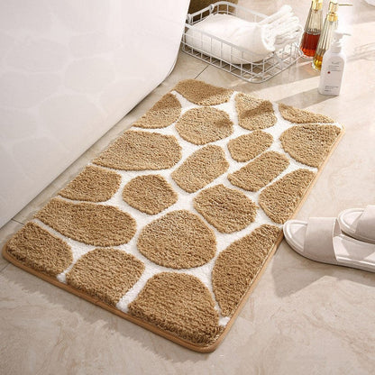 Zen Stepping Stone Badematte – Natursteinsutseende og myk komfort | Ymonde