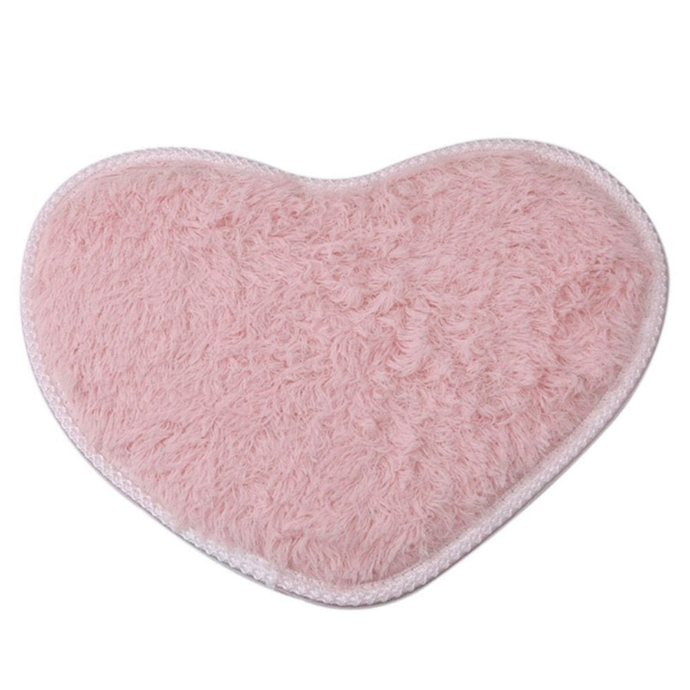ChenilleHeart – Heart-shaped Chenille Bath Mat Microfiber Non-Slip | Ymonde