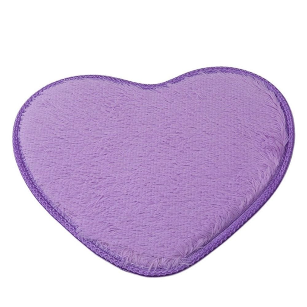 ChenilleHeart – Heart-shaped Chenille Bath Mat Microfiber Non-Slip | Ymonde
