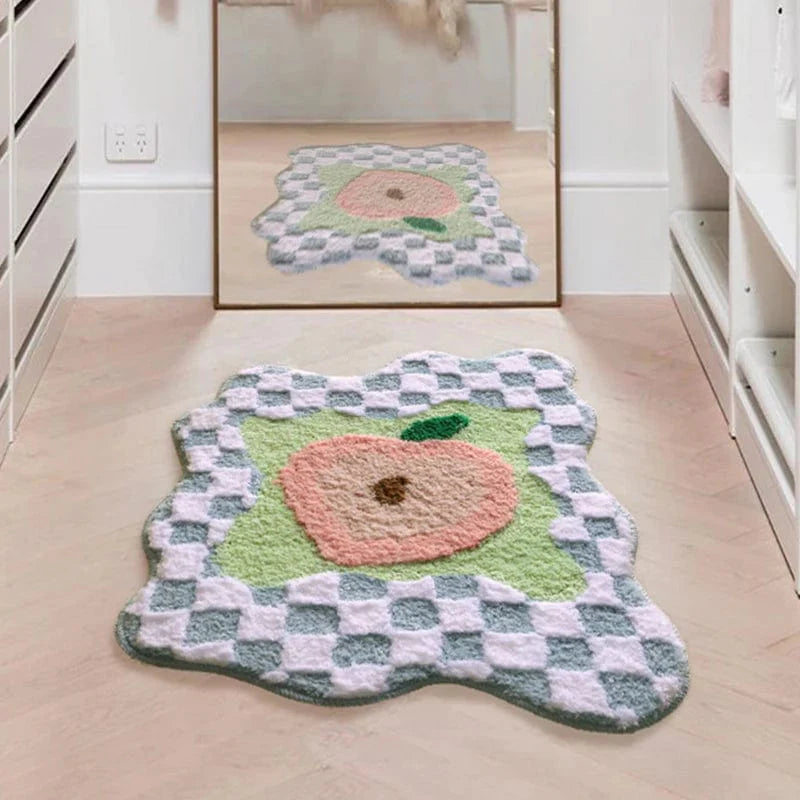 PeachMath Bath Mat – Soft Peach Mat with Playful Design | Ymonde