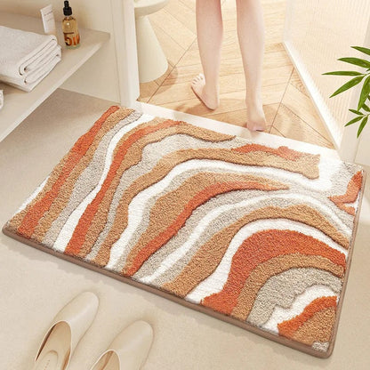 WaveFlow Bath Mat – Soft Comfort & Non-Slip Design | Ymonde
