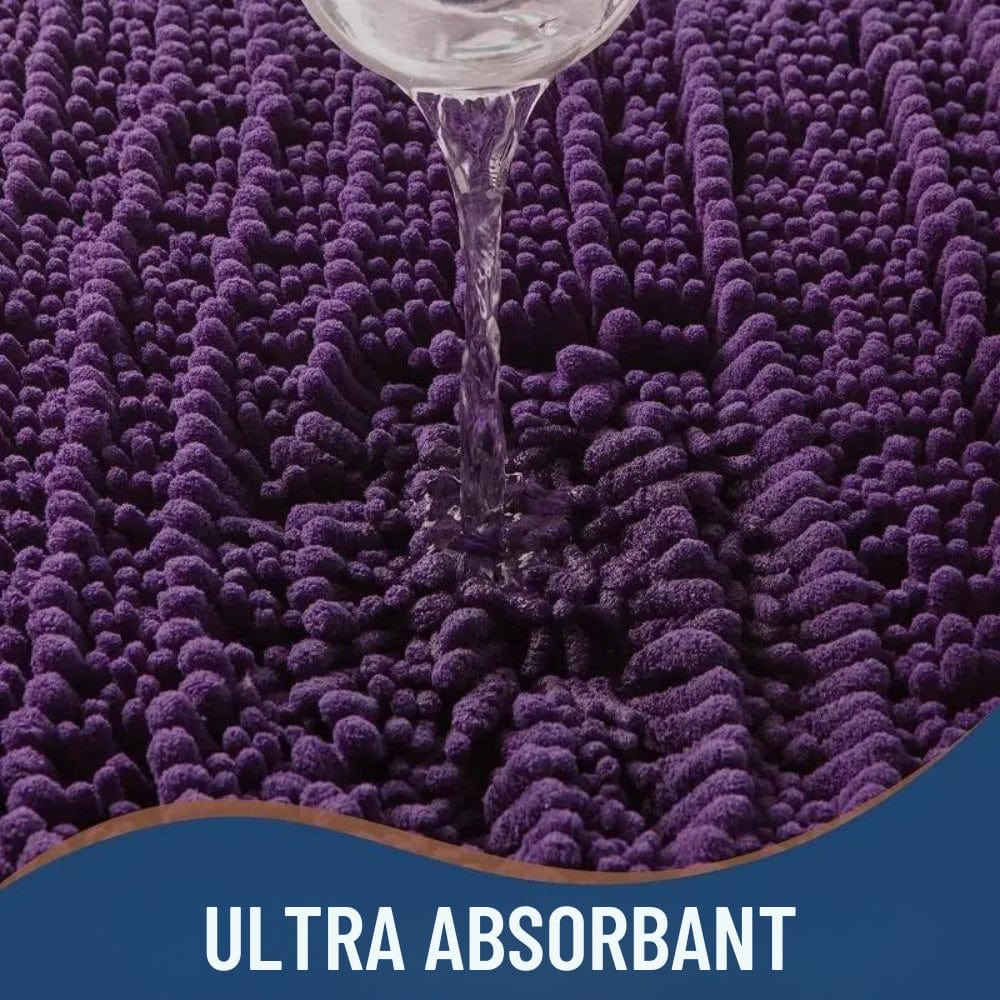 Tappetino da bagno PurpleDry - Viola scuro con struttura morbida e antiscivolo | Ymonde