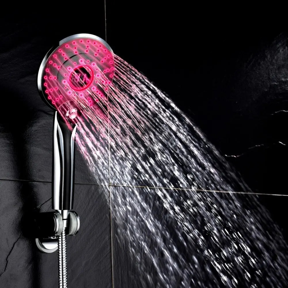 ThermaGlow shower head with LED lighting and digital display high pressure from Ymonde