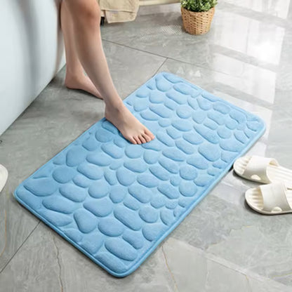 Water-draining shower mat with anti-slip – light blue
