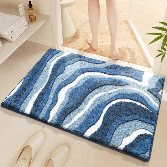 badmat golf design zacht absorberend antislip badkamer wave ymonde