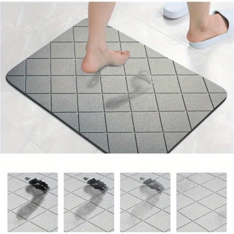 Bath mat 50x80 cm with wave pattern, soft microfiber and anti-slip from Ymonde