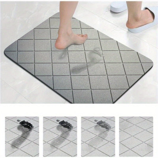 Badmat 50x80 cm met golven patroon zacht microvezel en antislip van Ymonde