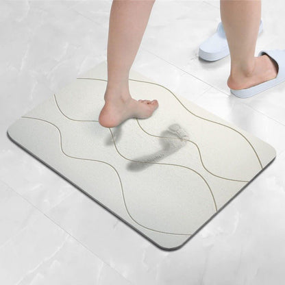 WaveSoft Bath Mat - Waves Pattern Anti-slip 50x80 CM | Ymonde