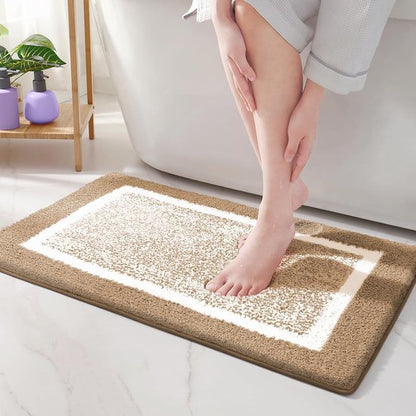 Brown bath mat 60x90 cm soft, water-absorbing, quick-drying, non-slip from Ymonde