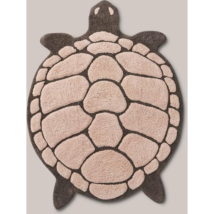 Beige turtle bath mat 75x98 cm large, soft, water-absorbent from Ymonde