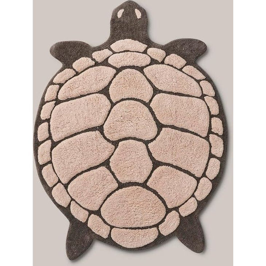 Beige schildpad badmat 75x98 cm groot zacht waterabsorberend van Ymonde